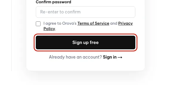 Pulsante Registrati gratis evidenziato