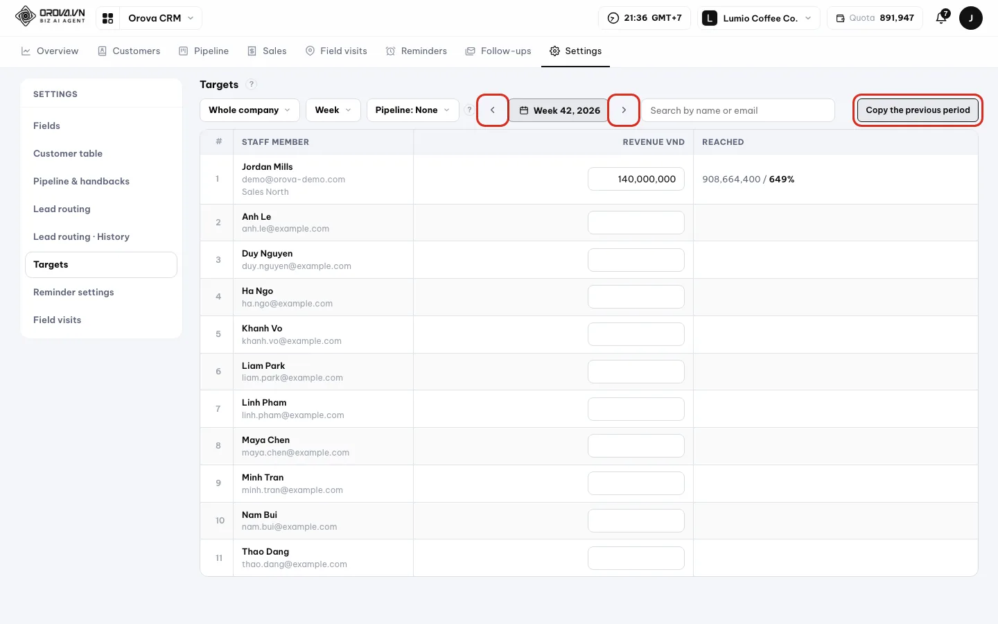 Copy the previous period button next to the Previous and Next buttons