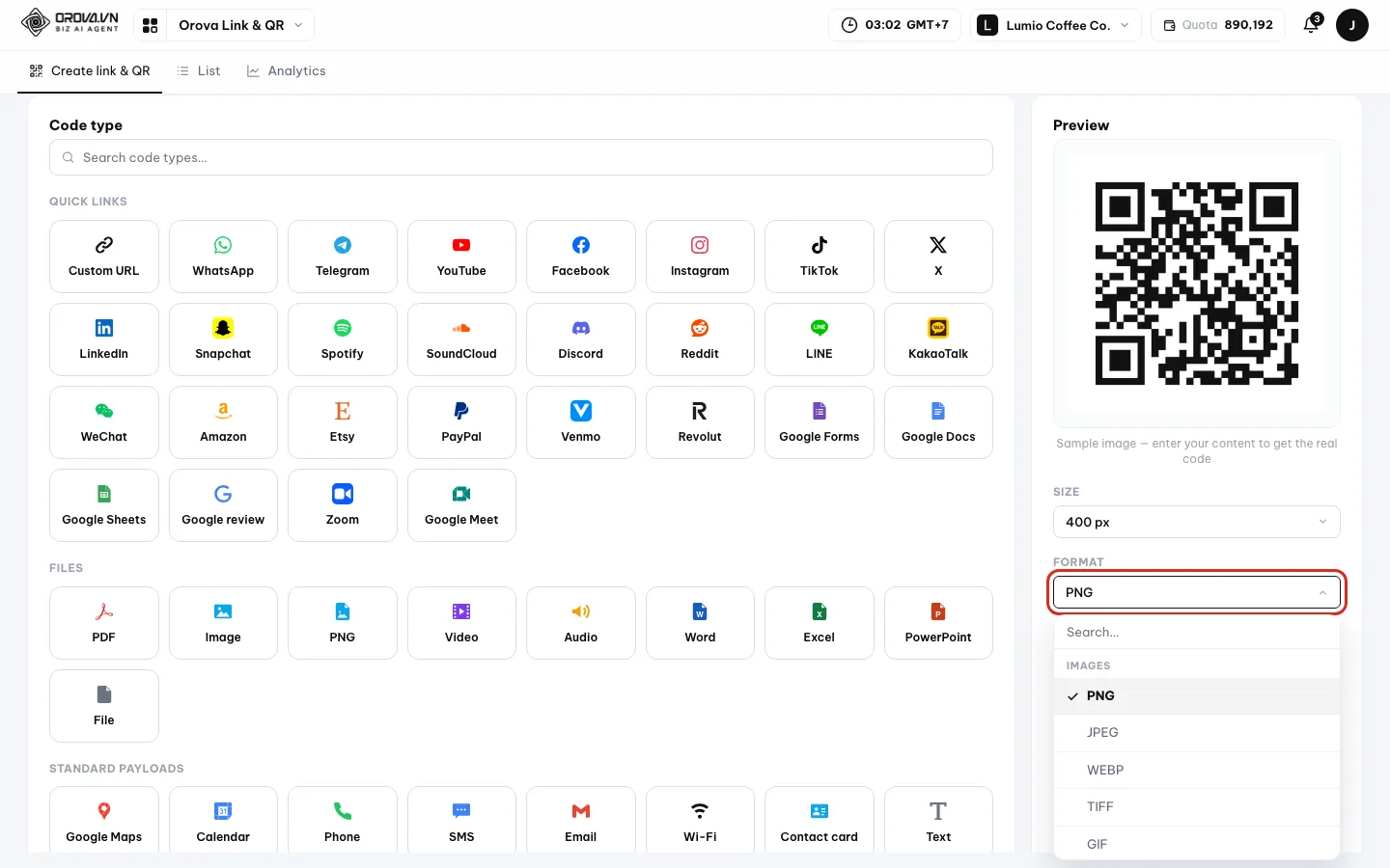 Menu format terbuka: PNG, JPEG, WEBP, dan lainnya