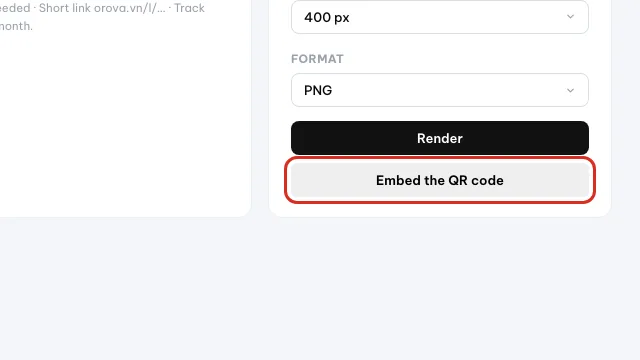 Tombol Sematkan kode QR dilingkari