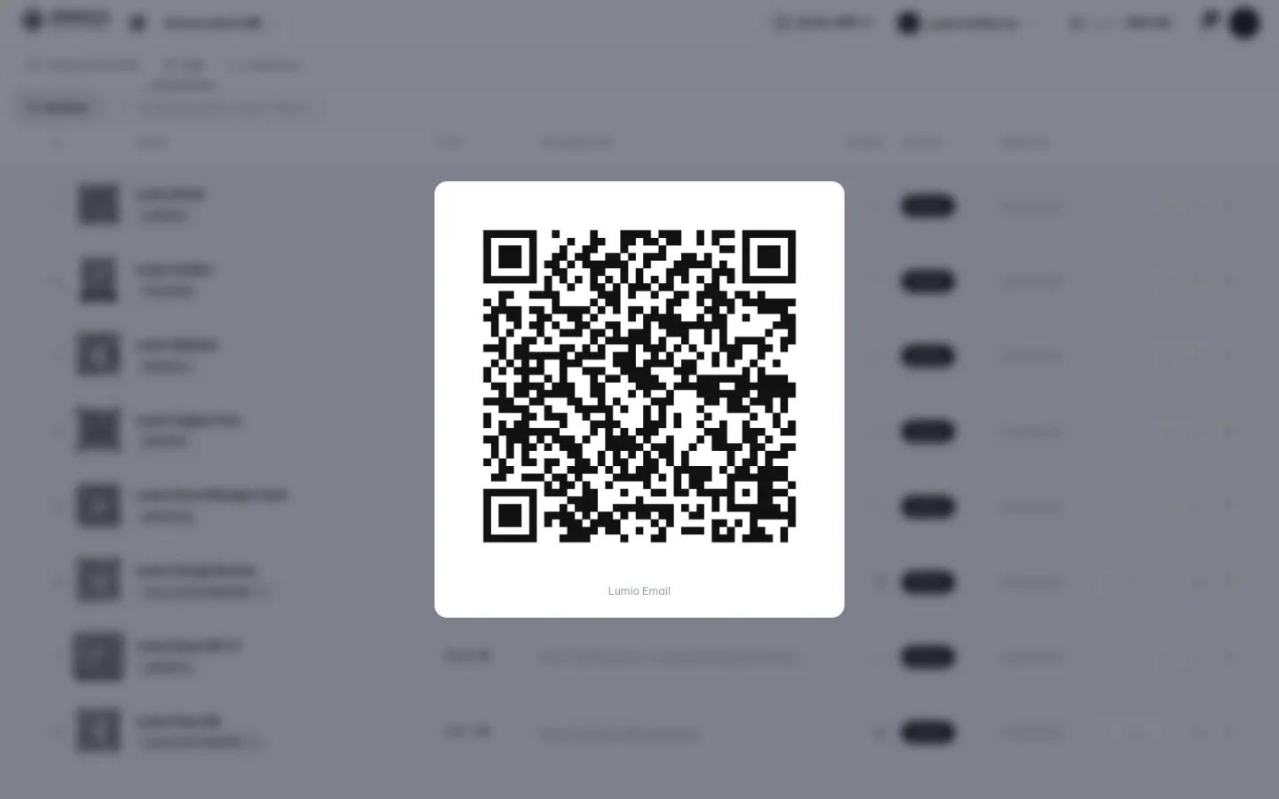 Gambar QR yang diperbesar dari tab Daftar