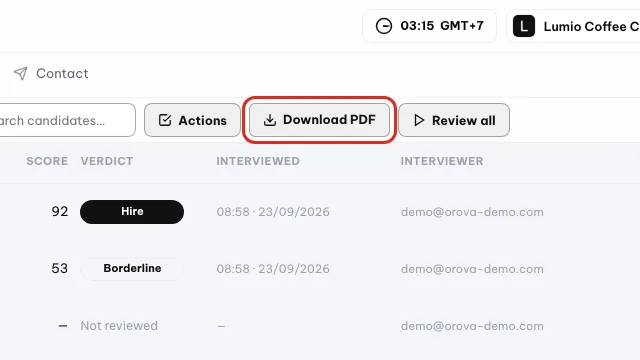 Tombol Unduh PDF dilingkari