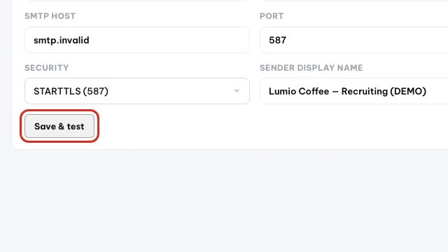 Tombol Simpan & uji dan status Belum diuji dilingkari