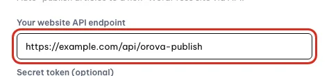 Поле эндпоинта API с примером адреса