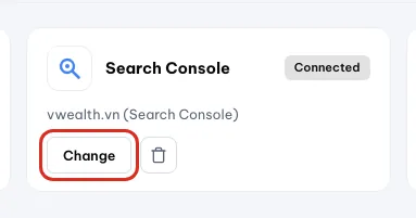 Карточка Search Console с кнопкой «Изменить»