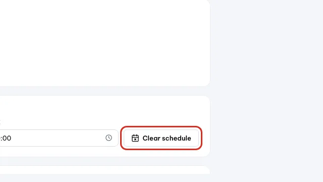 Tombol Hapus jadwal dilingkari di blok Jadwal