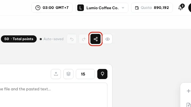 Pulsante Condividi sul quiz Curiosità sul caffè
