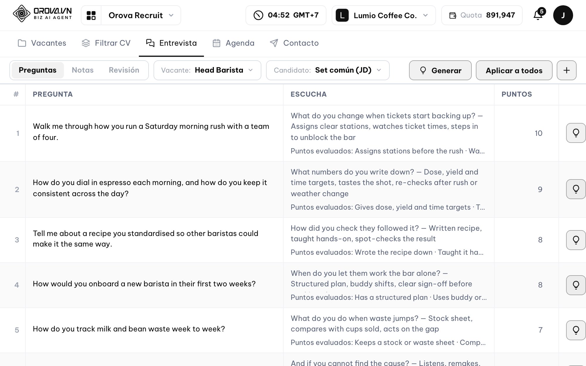 Orova Recruit — Entrevistas en profundidad: las preguntas adecuadas y transcripciones automáticas