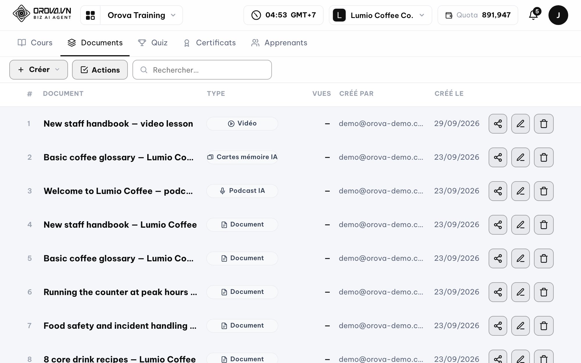 Orova Training — Importez vos documents et créez vos contenus