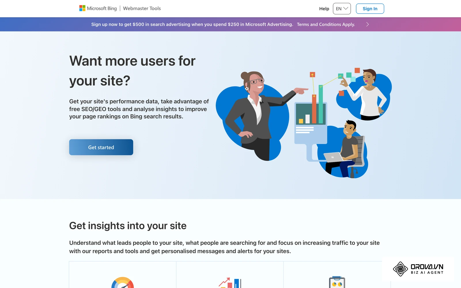 Bing Webmaster Tools cũng cho xem từ khóa đưa người dùng tới website, một nguồn dữ liệu tìm kiếm khác ngoài Google.