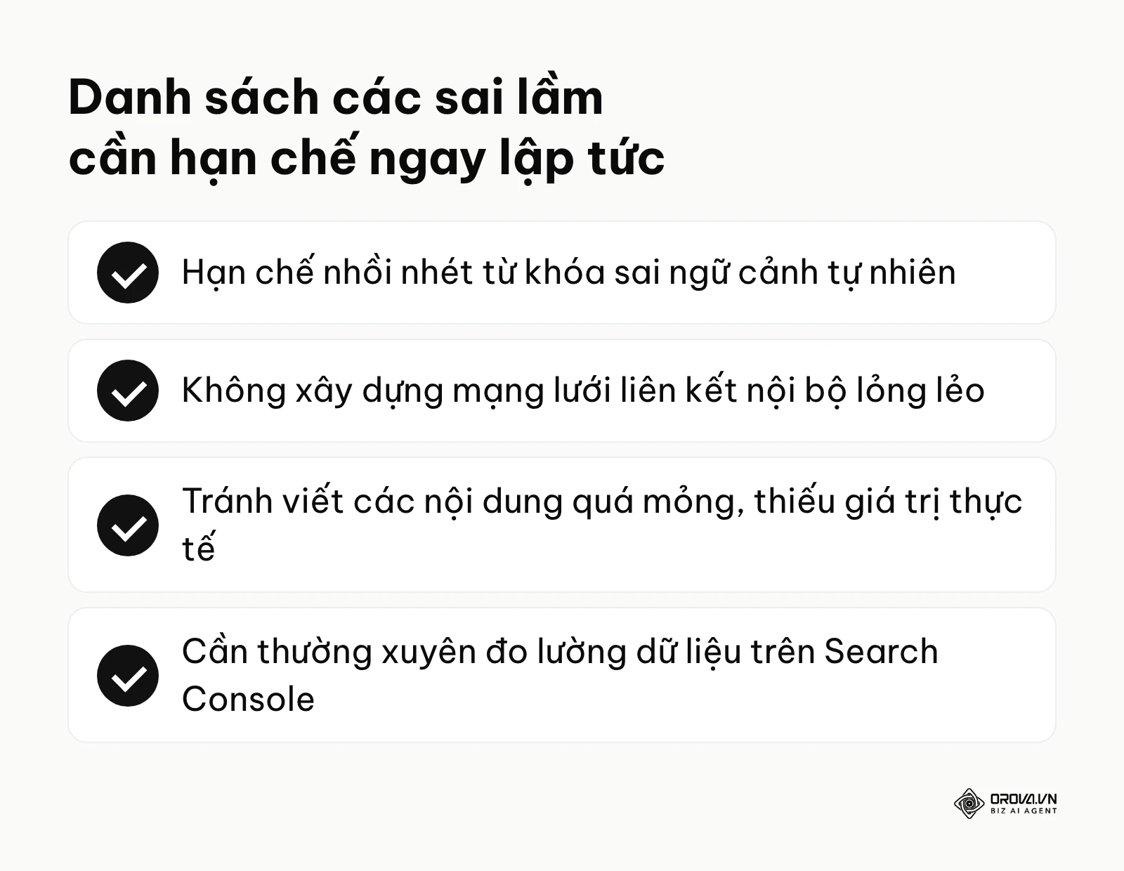 Danh sách kiểm tra tóm tắt những lỗi sai phổ biến khi quản trị nội dung