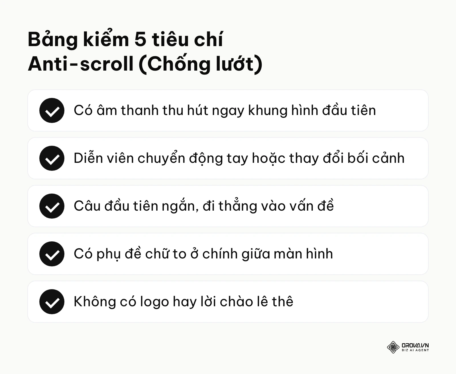 Danh sách kiểm tra 5 yếu tố cần có để giữ chân người dùng khỏi lướt qua