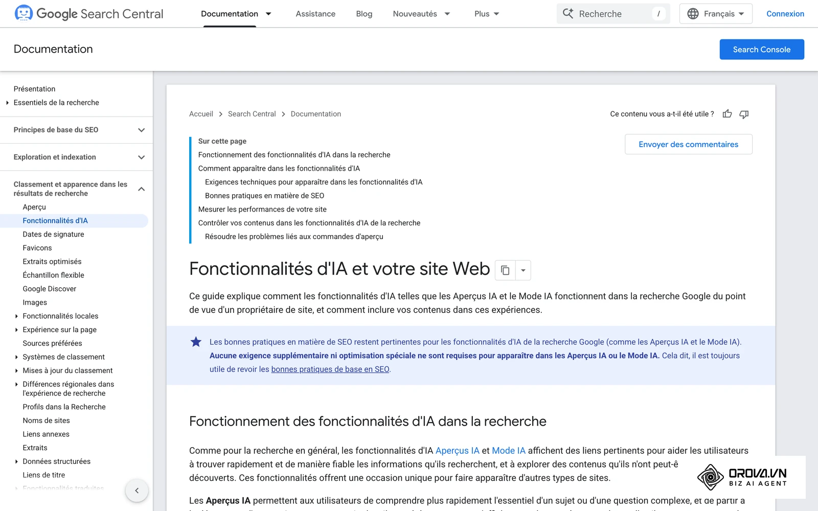 Les consignes de Google pour les propriétaires de sites concernant les fonctionnalités IA de la recherche.