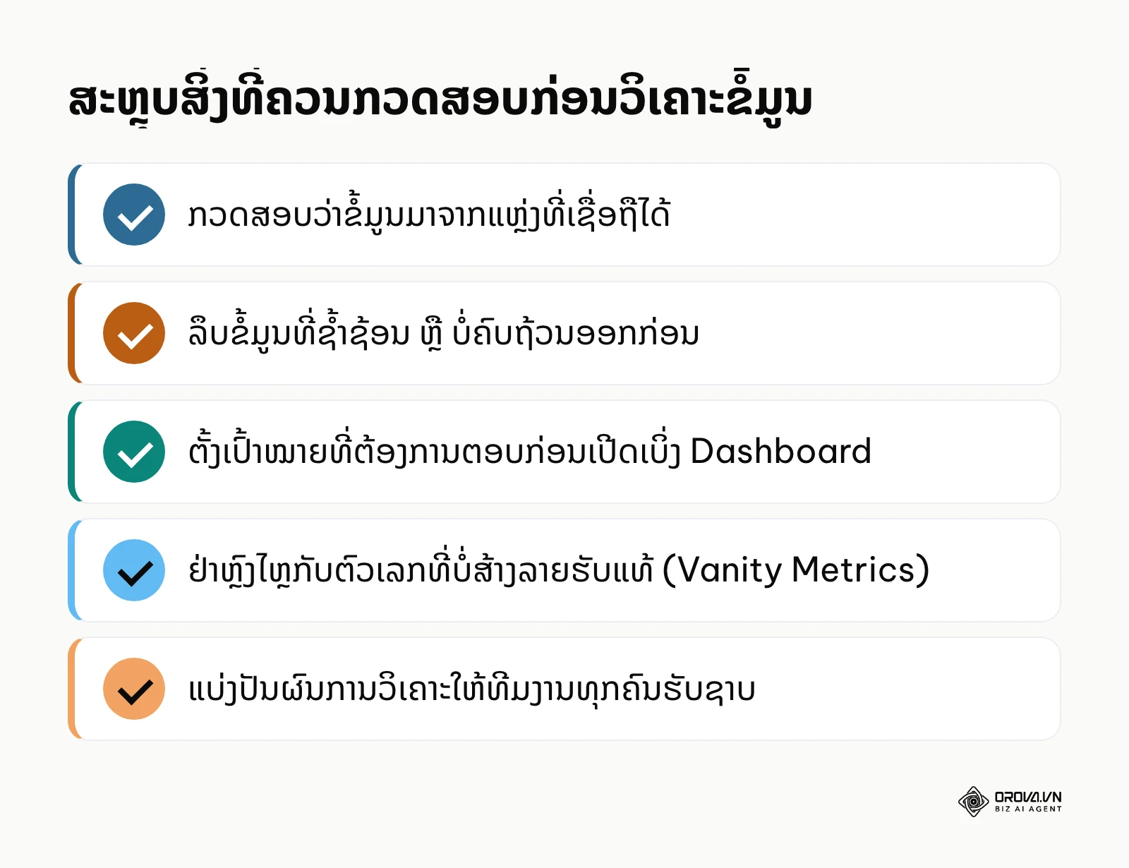ລາຍການກວດສອບ 5 ຂໍ້ເພື່ອຫຼີກລ່ຽງຄວາມຜິດພາດໃນການວິເຄາະຂໍ້ມູນ