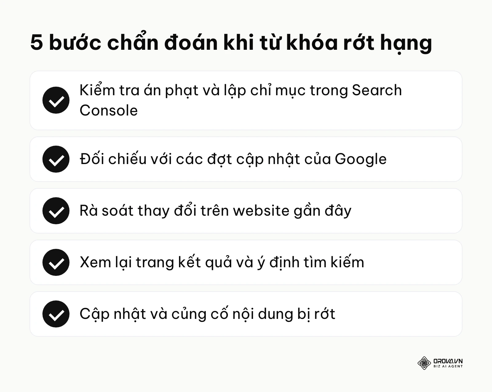 Danh sách 5 bước chẩn đoán khi từ khóa bị rớt hạng