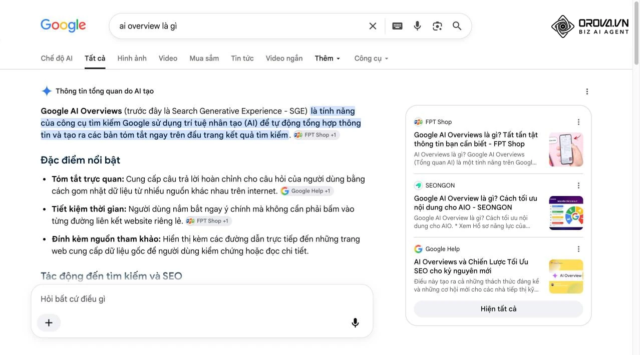 Nhiệm vụ của GEO là làm thế nào để nội dung của bạn trở thành "nguyên liệu đầu vào" (source/citation) uy tín nhất cho câu trả lời do AI tạo ra đó.