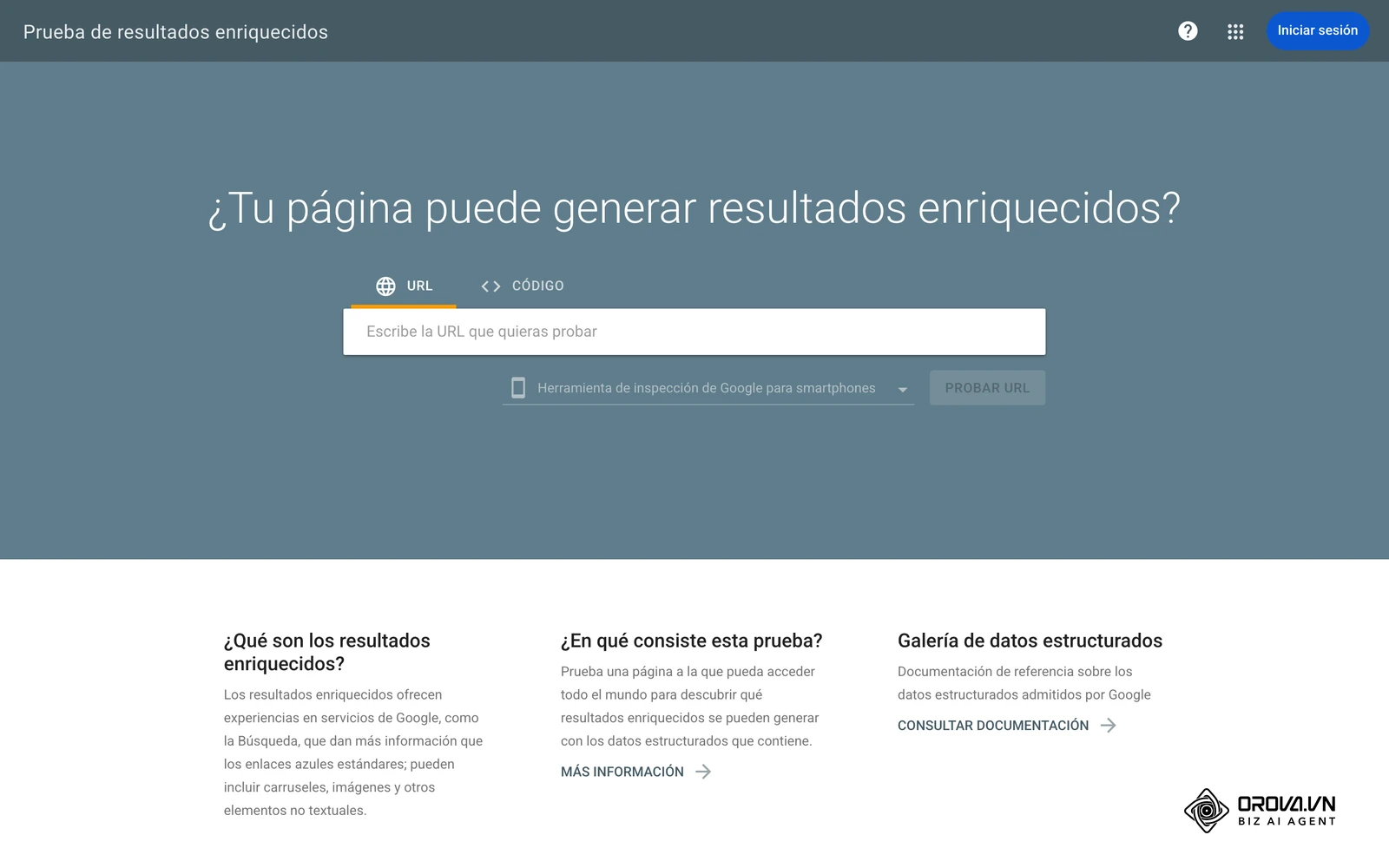 Prueba de resultados enriquecidos de Google: la herramienta oficial para validar el marcado JSON-LD de Schema.org antes de publicar.