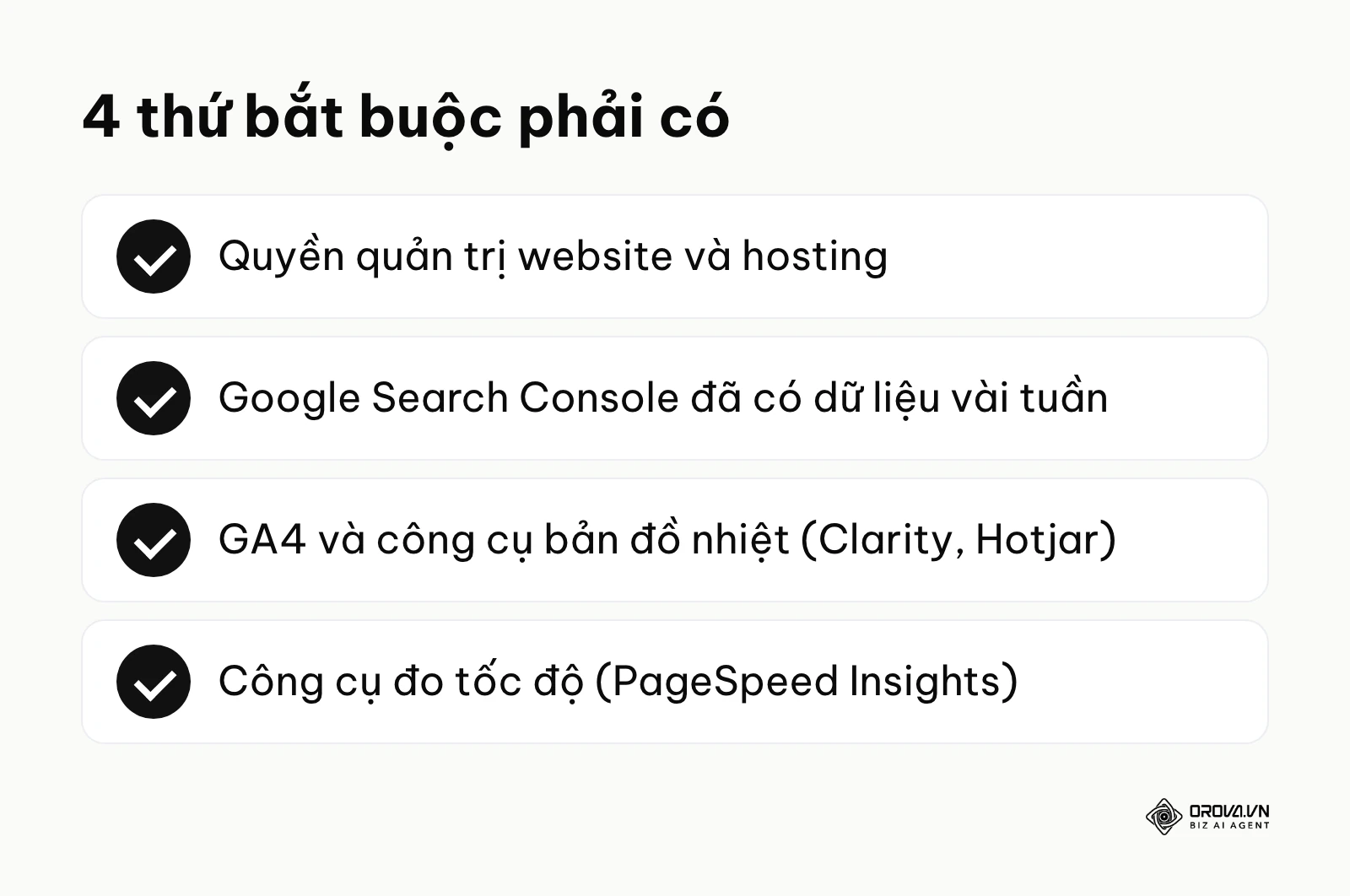 Danh sách 4 thứ cần chuẩn bị trước khi tối ưu website.