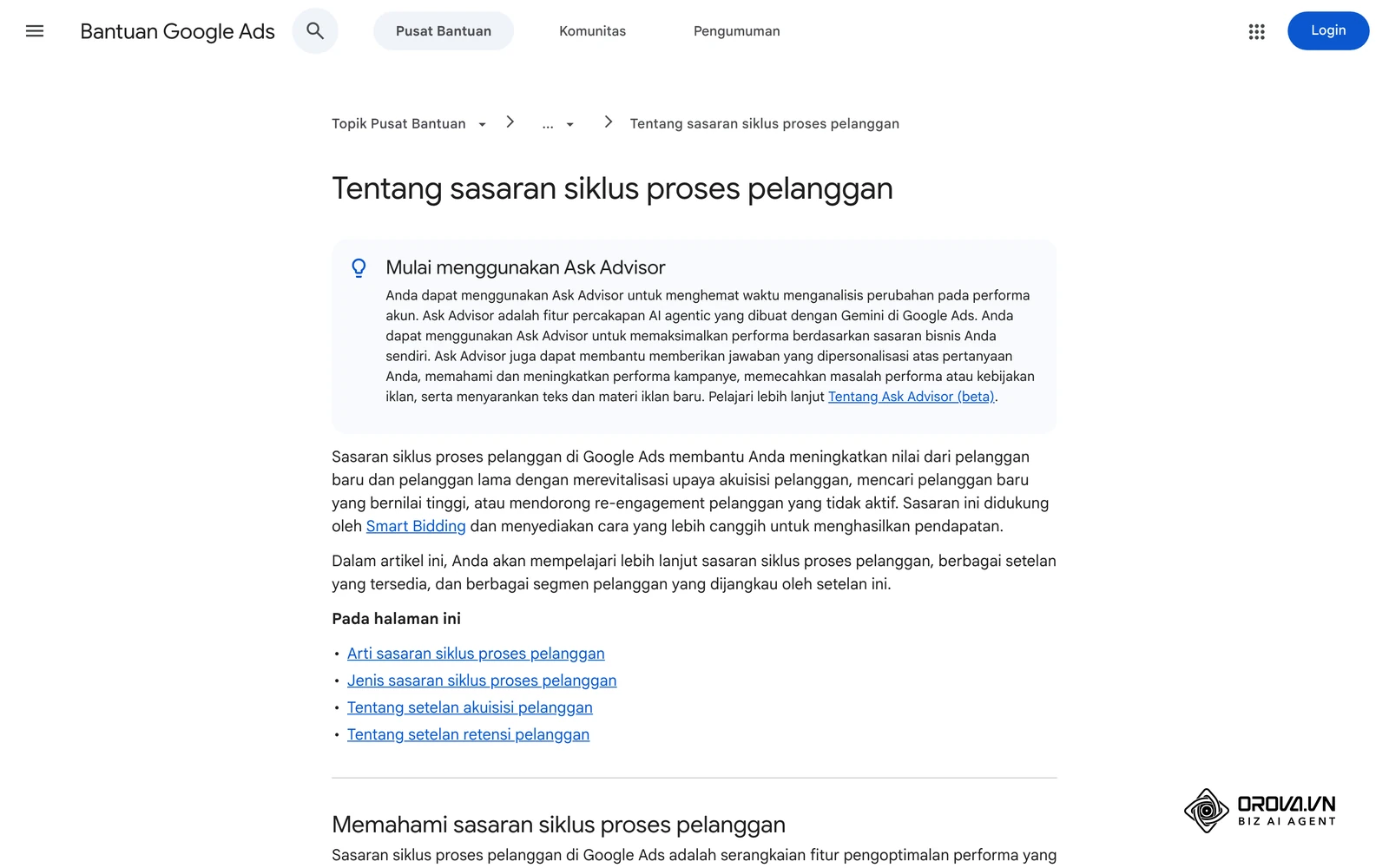 Bantuan Google Ads berbahasa Indonesia: sasaran siklus proses pelanggan untuk memberi nilai lebih pada pelanggan baru.