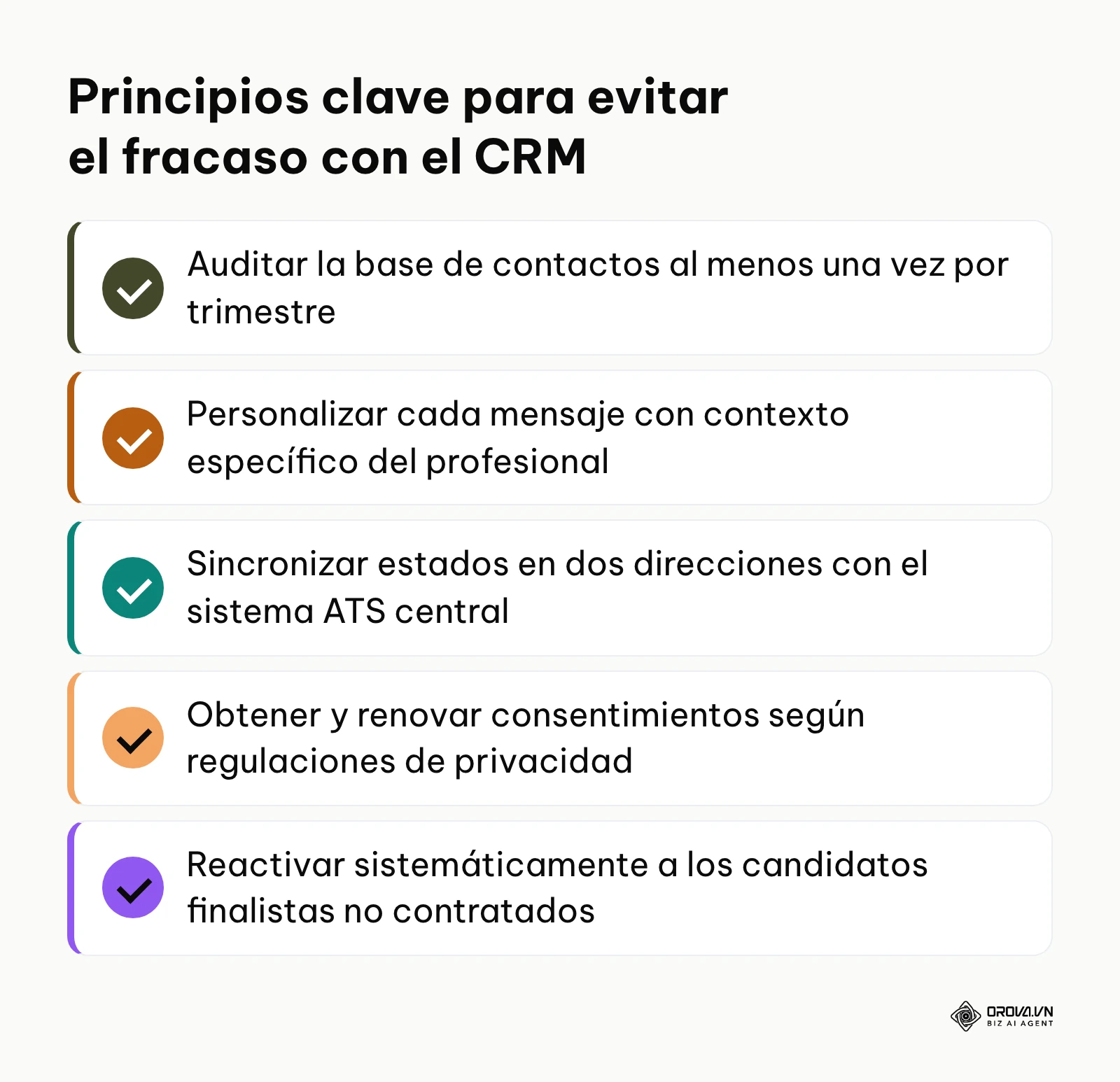 Resumen de recomendaciones fundamentales para una gestión eficiente del CRM de reclutamiento