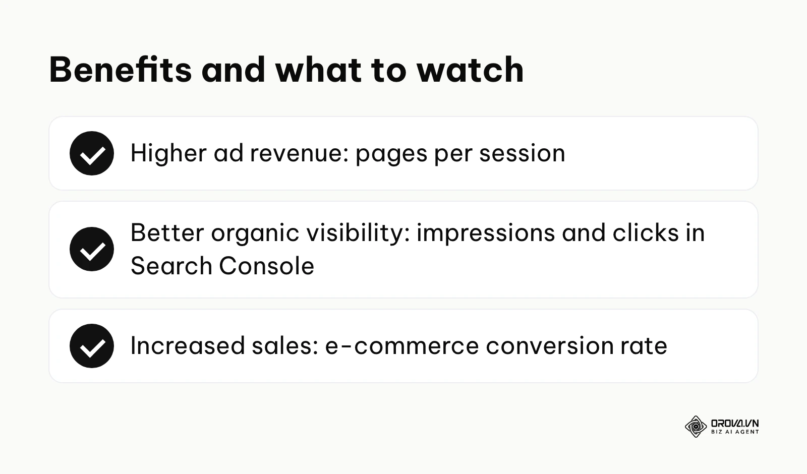Benefits of Core Web Vitals work and the metric to watch for each