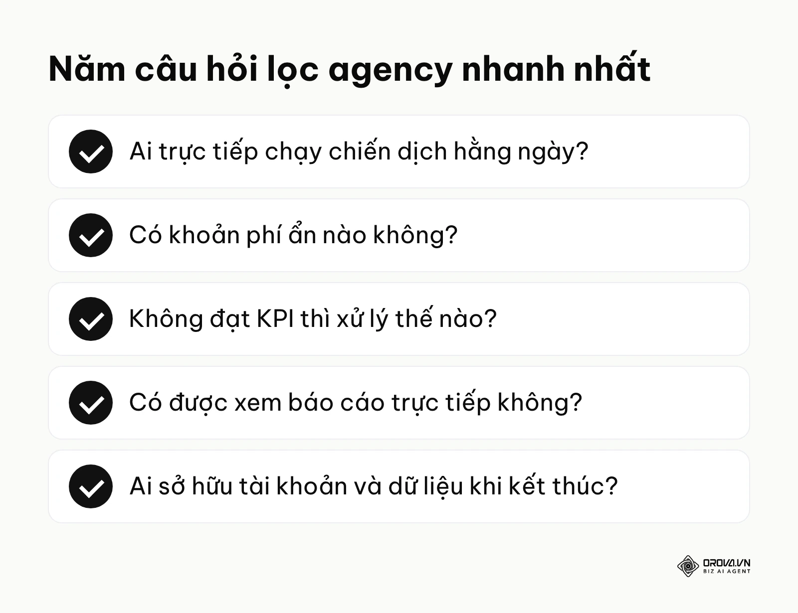 Năm câu hỏi trọng tâm khi phỏng vấn agency