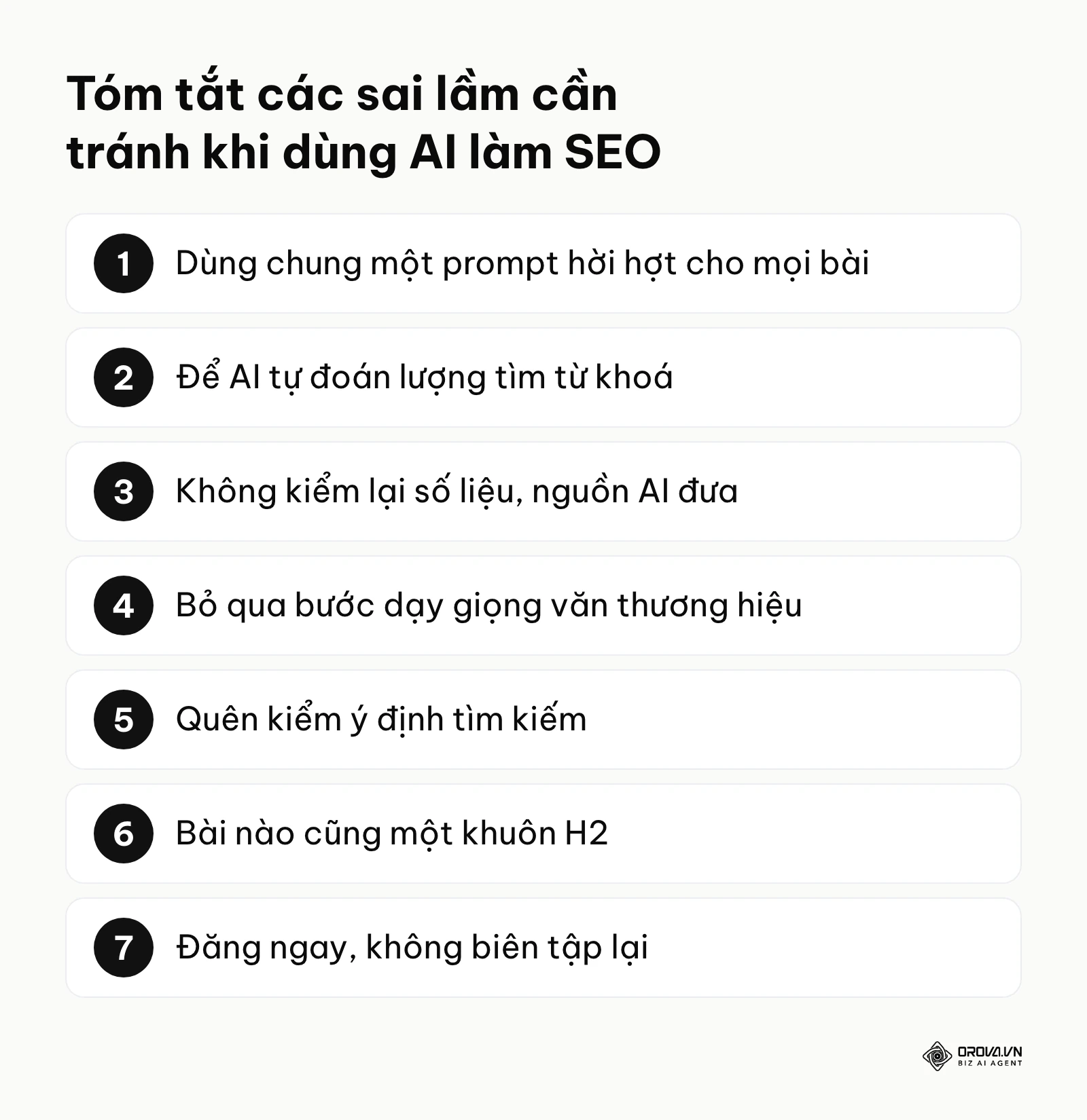 Danh sách 7 sai lầm hay gặp khi dùng ChatGPT làm SEO.