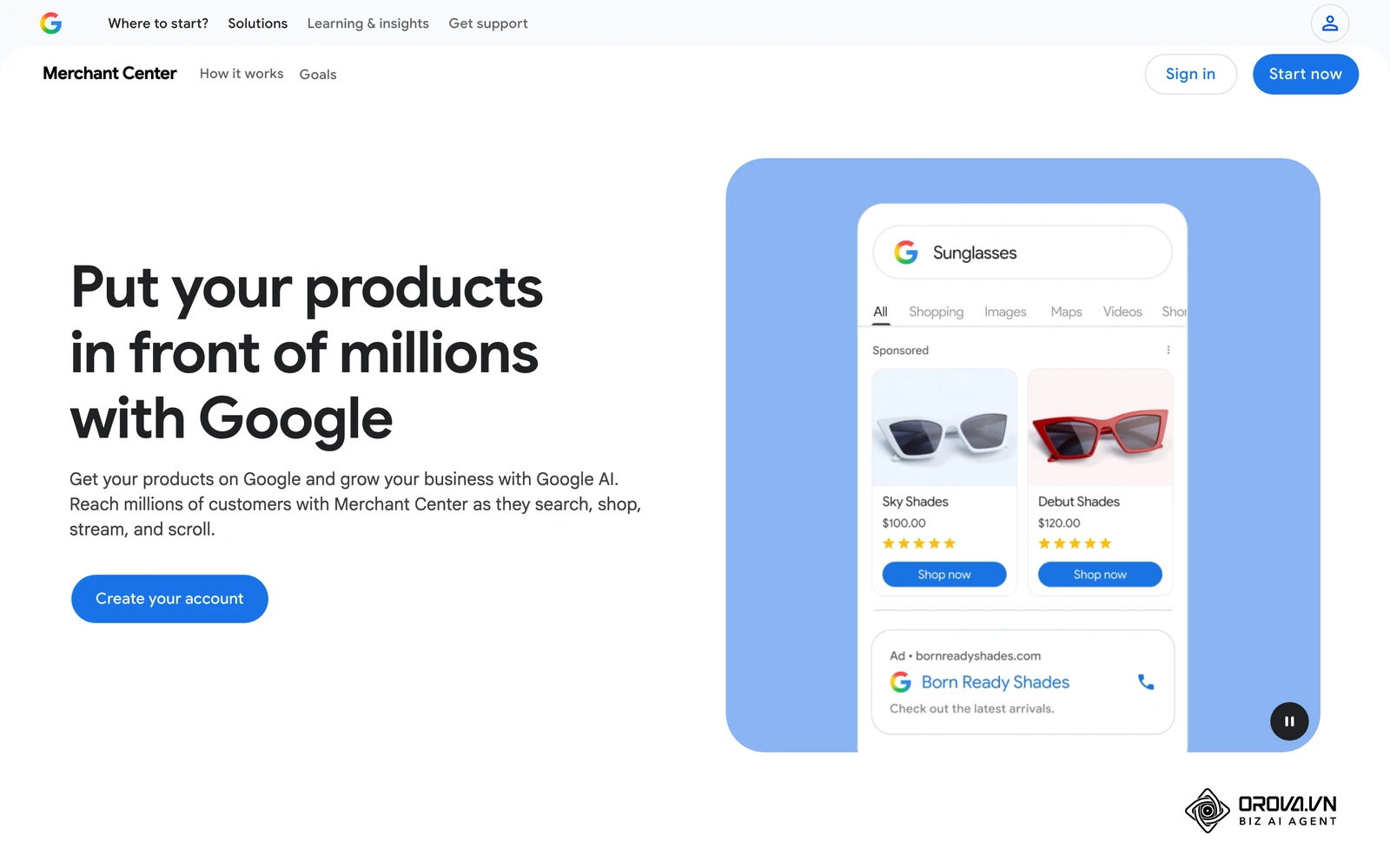 Google Merchant Center 官方产品介绍页面