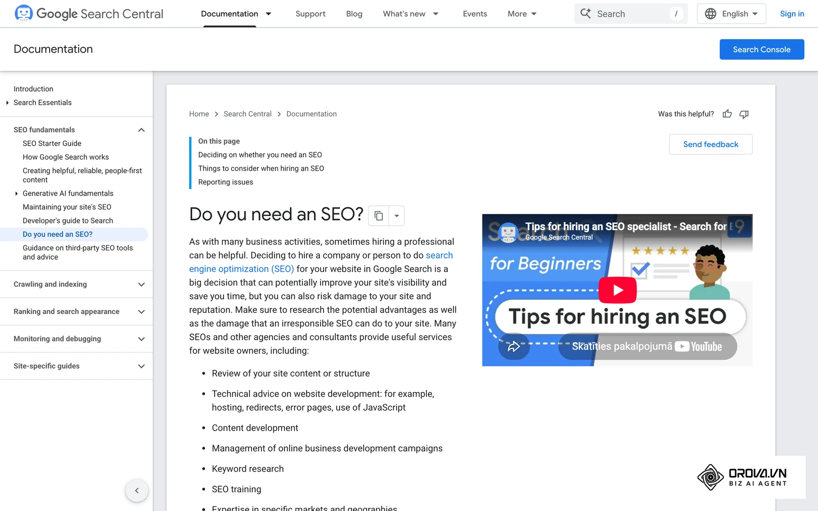 Google Search Central raksts "Do you need an SEO?", kurā Google norāda, ka rezultāti parasti redzami četru mēnešu līdz viena gada laikā.