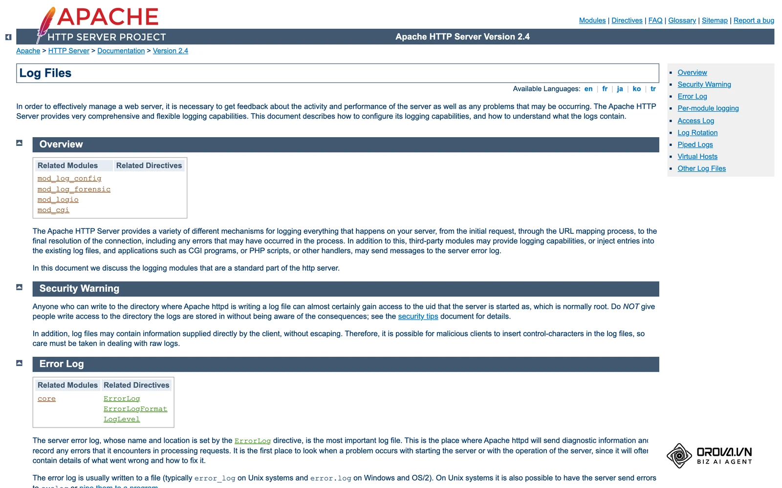 Apache documentation details the structure of access logs necessary for tracking AI bot activity.