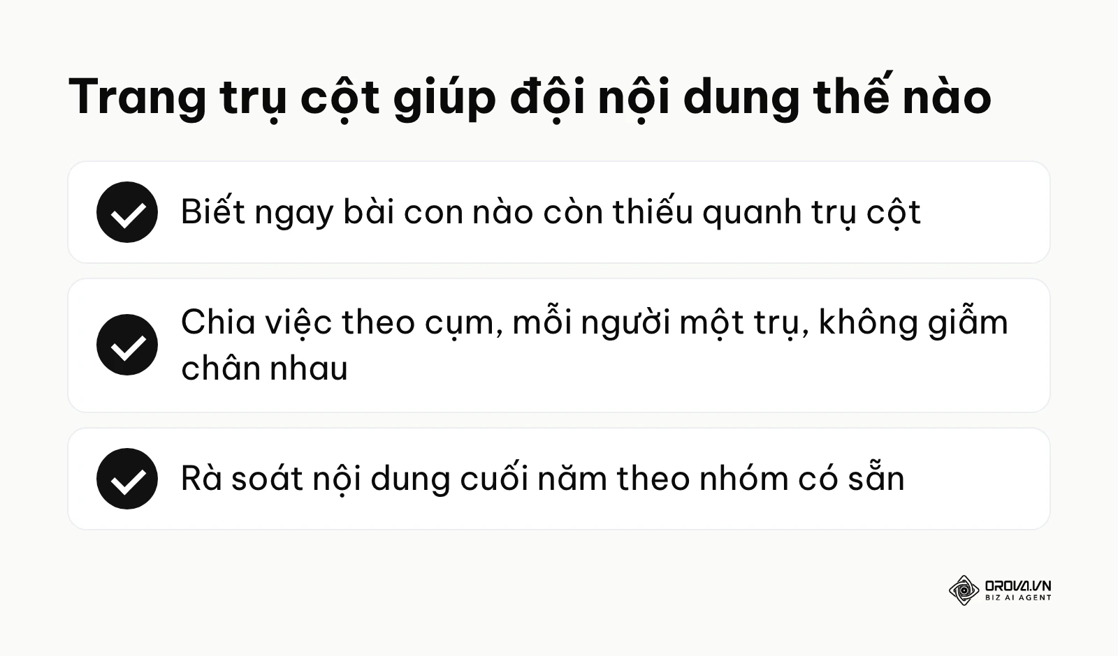 Lợi ích của pillar page với đội làm SEO và nội dung