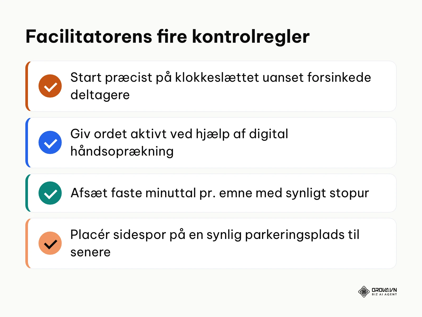 Oversigt over de vigtigste regler for mødeledelse i onlinemøder