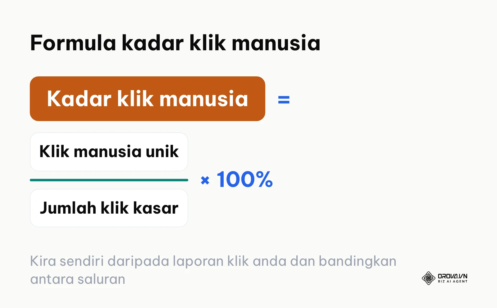 Formula pengiraan kadar klik manusia daripada laporan pautan