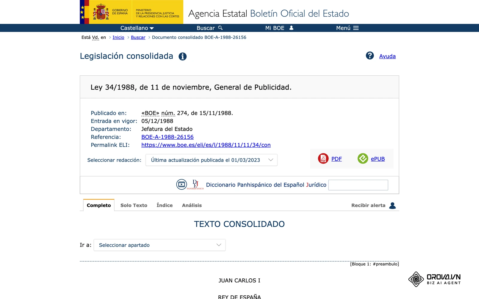 Ley General de Publicidad en el BOE: el marco legal español frente a la publicidad engañosa o exagerada.