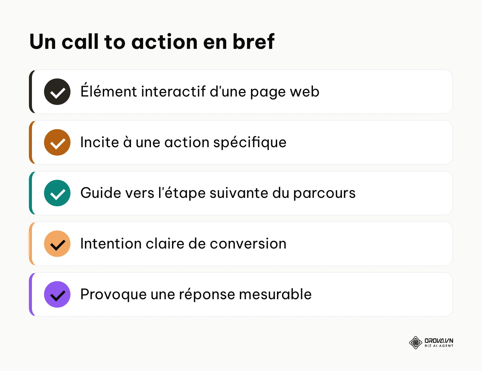 Résumé des caractéristiques essentielles d'un call to action
