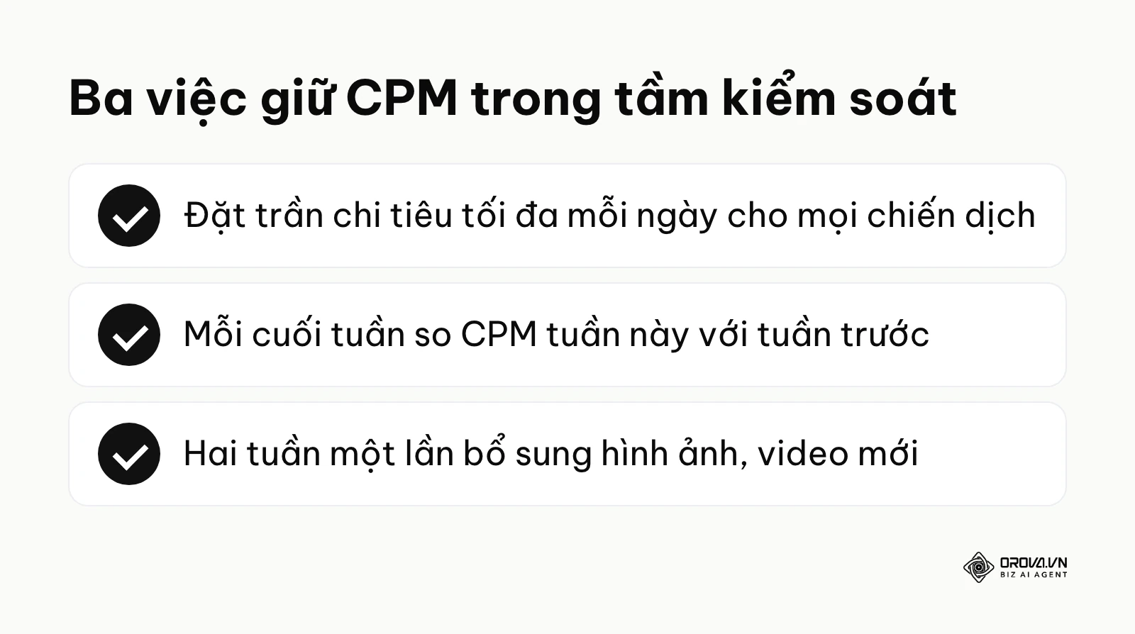 Danh sách ba việc cơ bản giúp kiểm soát chi phí hiển thị