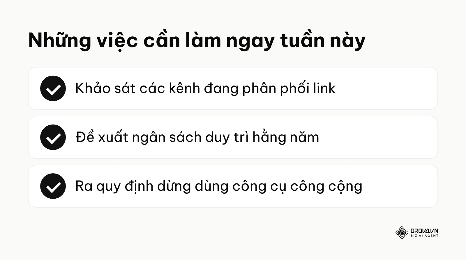 Danh sách các đầu việc chuẩn bị cho quy trình chuyển đổi