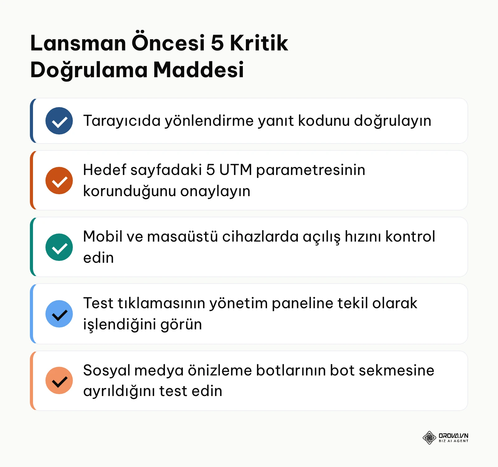 Kısa link yayına alınmadan önce yapılması gereken 5 kontrol maddesi.