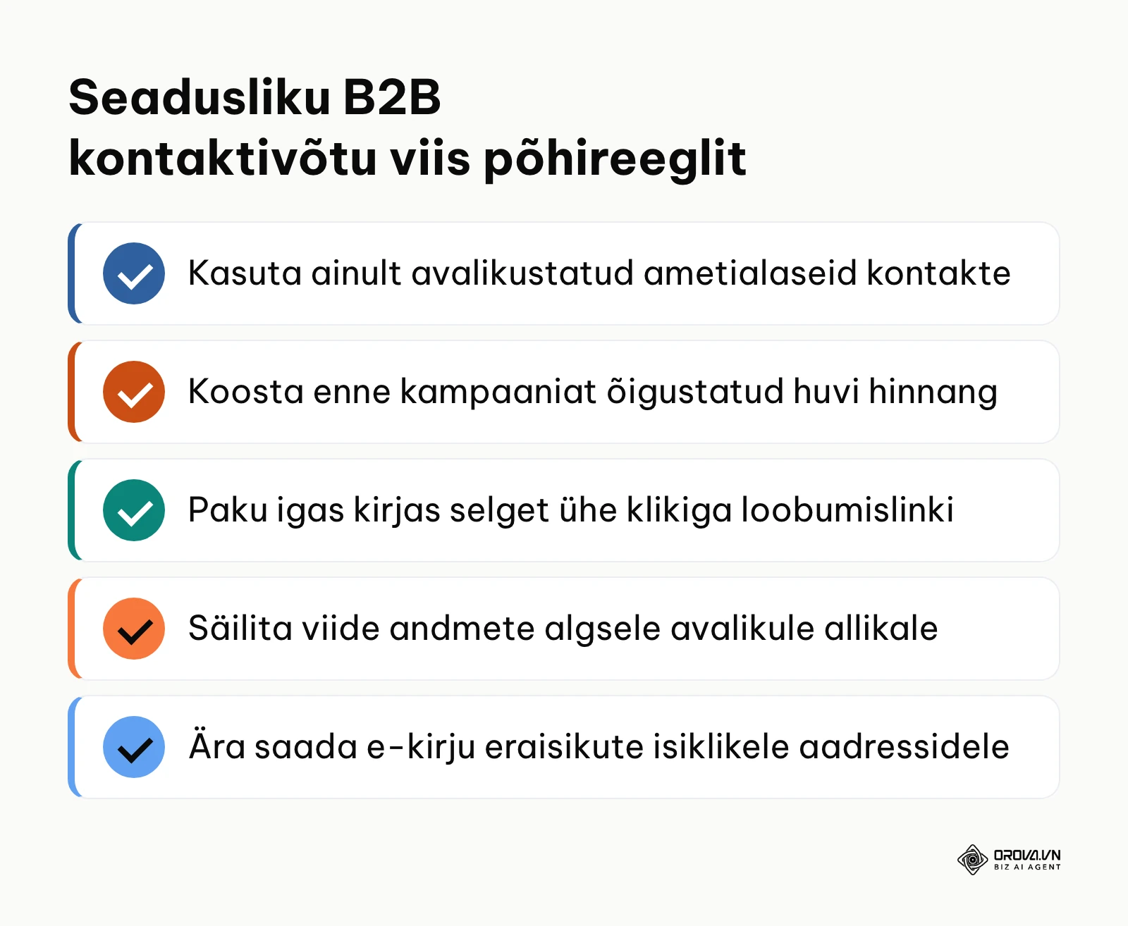 Kontroll-leht seaduslikuks B2B kontaktivõtuks Eestis