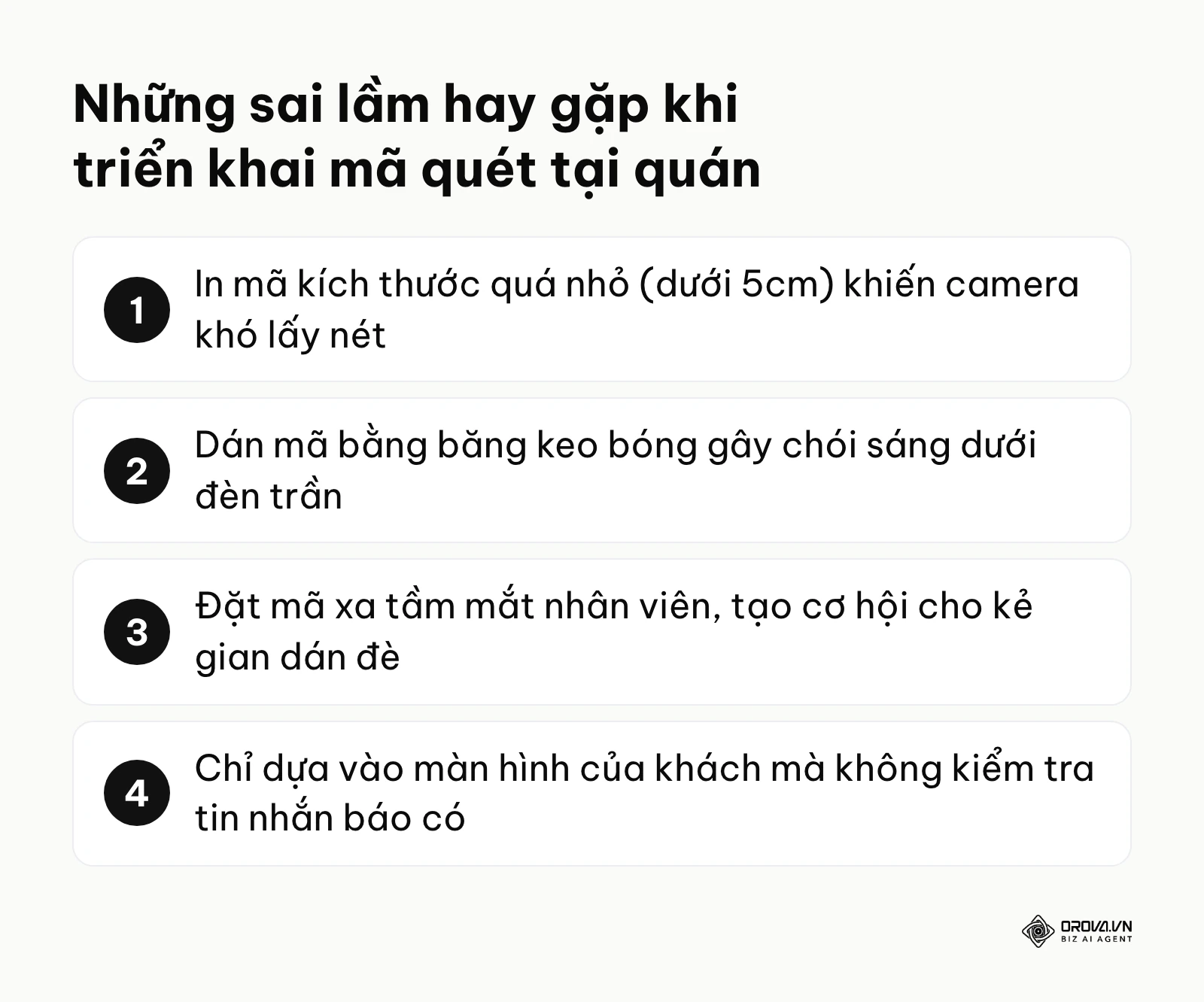 Bảng tổng hợp 4 sai lầm thường gặp nhất khi triển khai mã QR tại quán