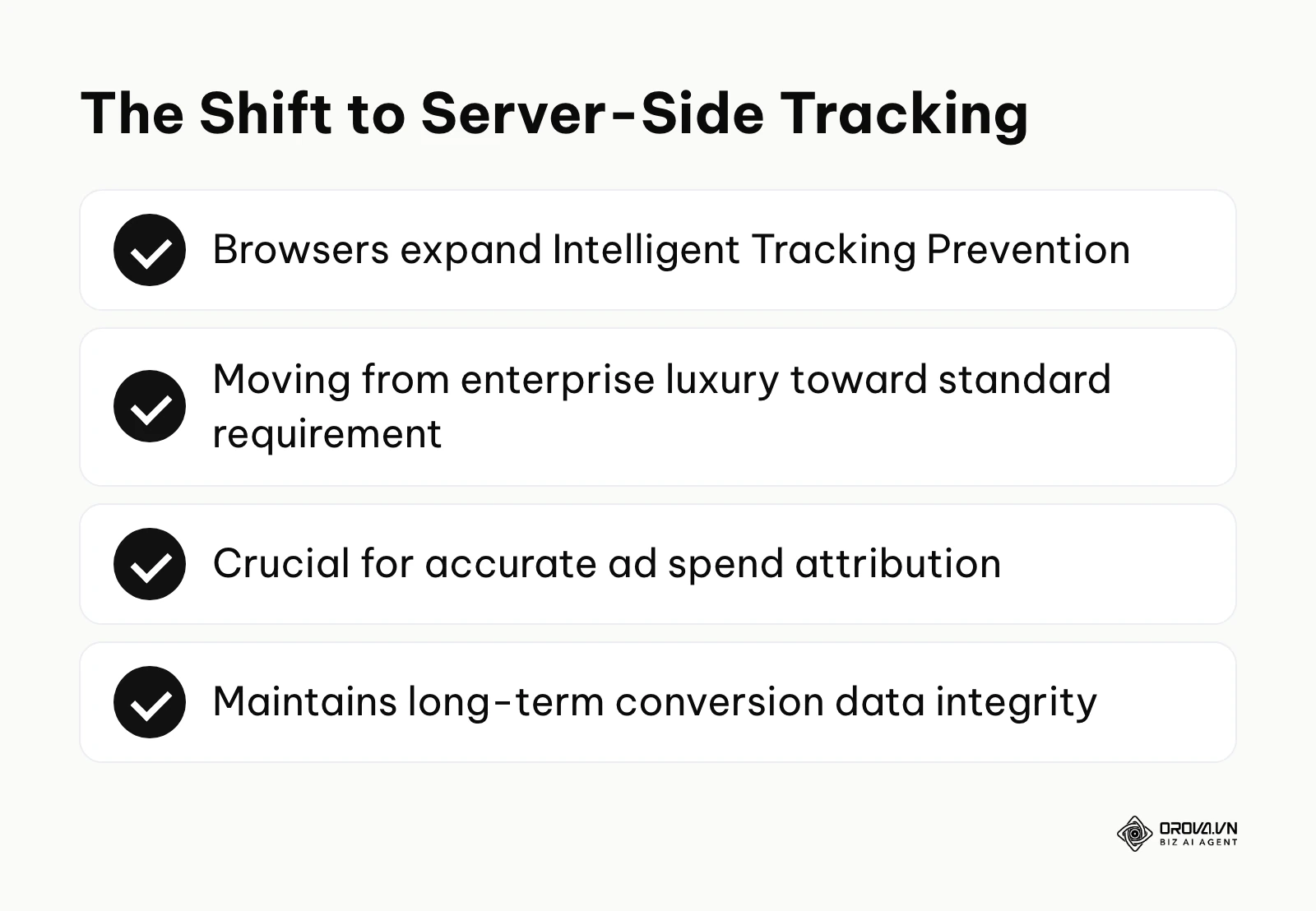 Summary of why server-side tracking is gaining ground over browser-only JavaScript snippets.