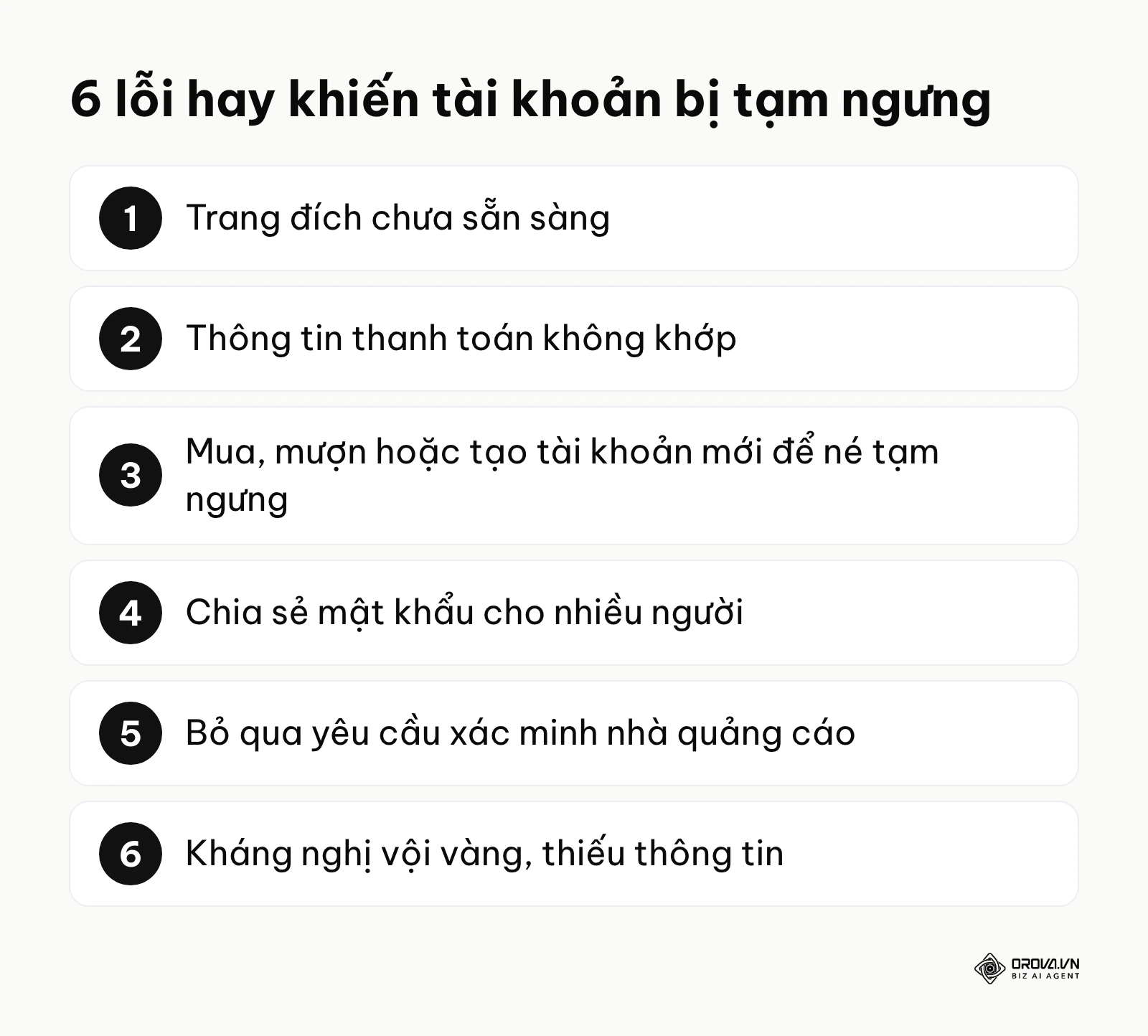 Sáu lỗi hay gặp khiến tài khoản Google Ads bị tạm ngưng