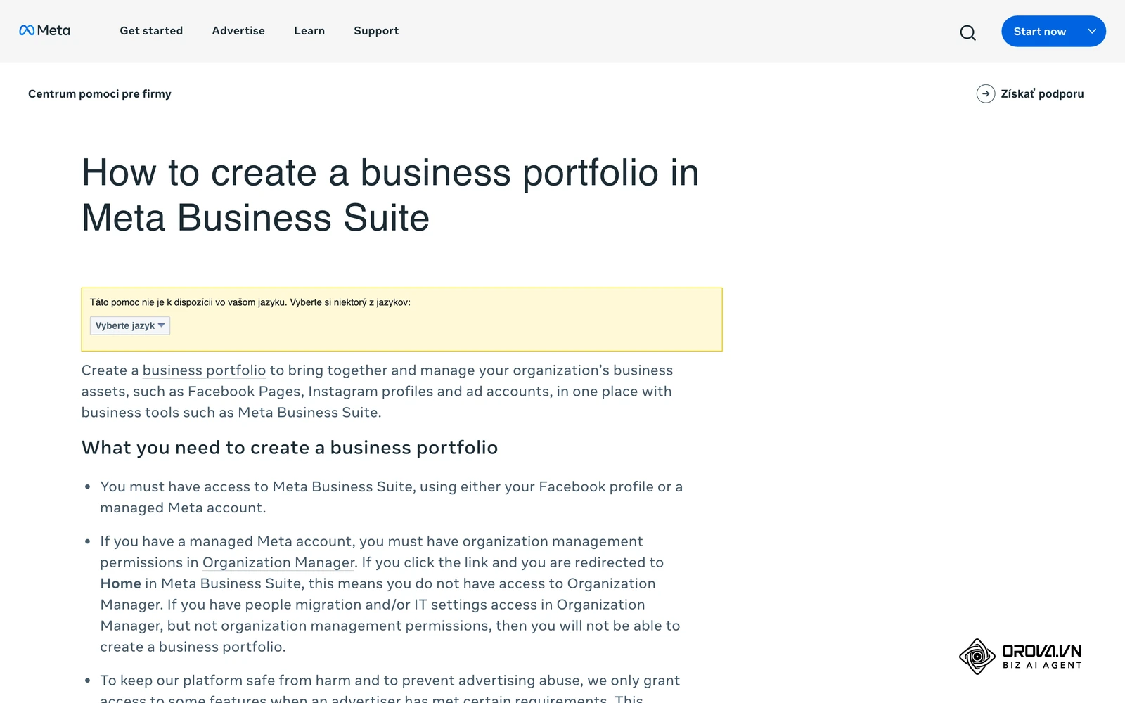 Pomocník Meta Business (zatiaľ len v angličtine): How to create a business portfolio in Meta Business Suite – čo potrebujete na vytvorenie firemného portfólia.