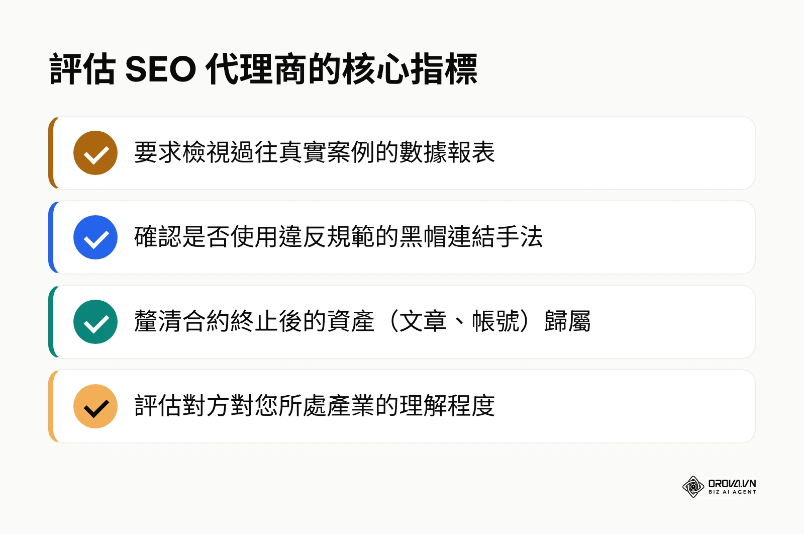 面試 SEO 公司的四大核心評估指標