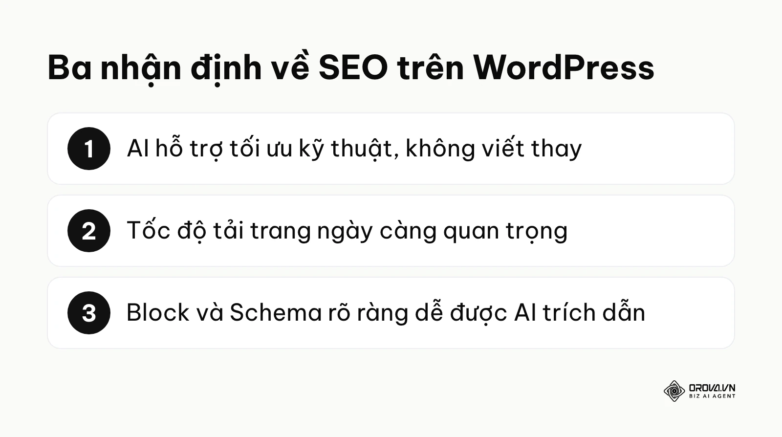 Ba nhận định của tác giả về xu hướng SEO trên WordPress