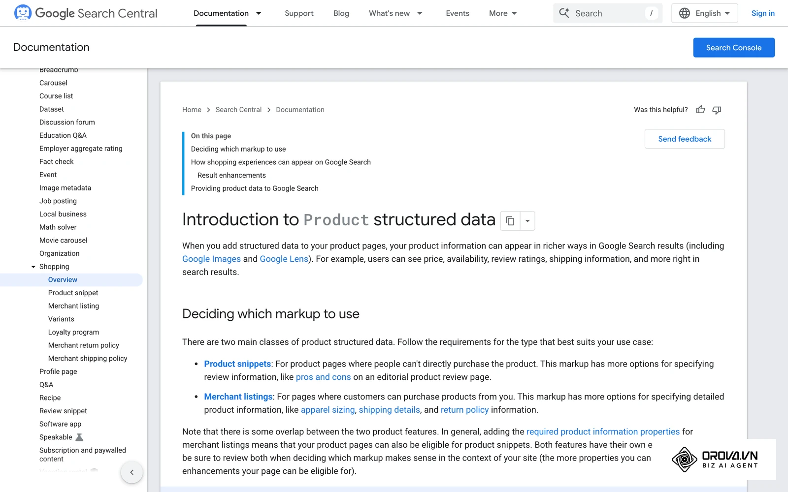 Google Search Central specifications for implementing Product structured data for rich snippets.