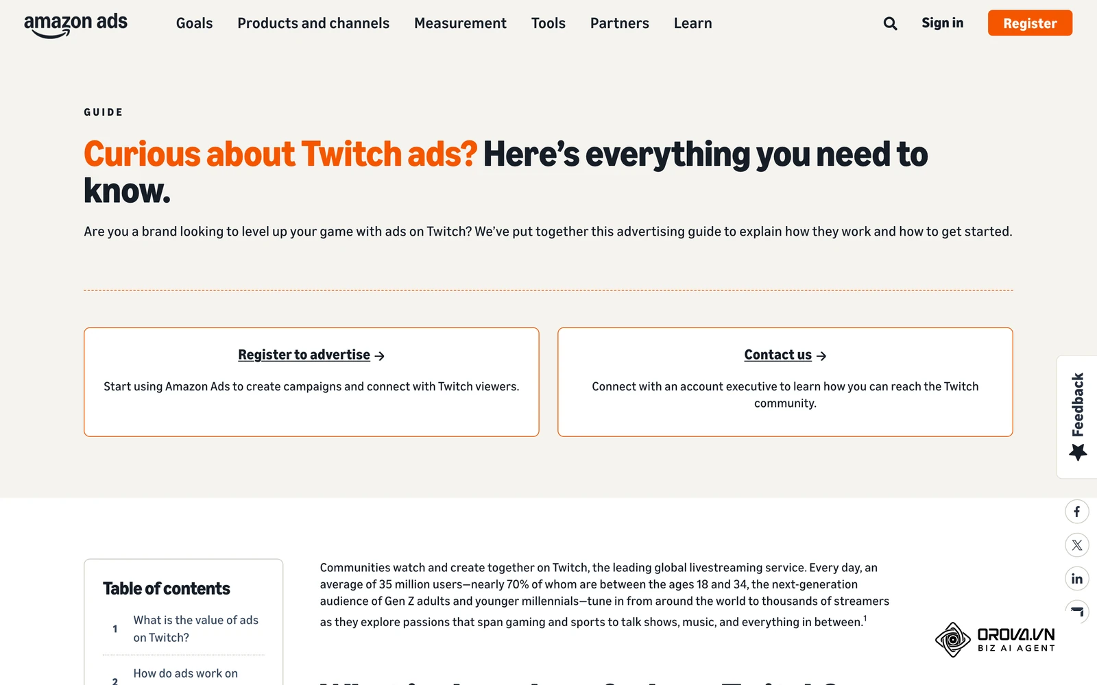 Amazon Ads guide to advertising on Twitch.
