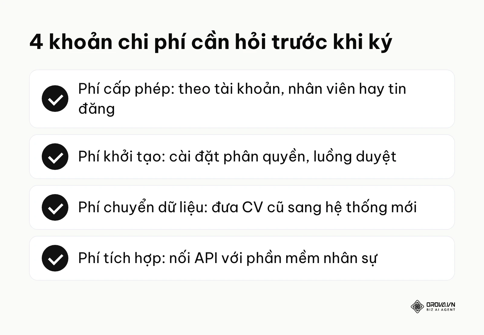 Tóm tắt 4 khoản chi phí cần hỏi trước khi mua phần mềm tuyển dụng