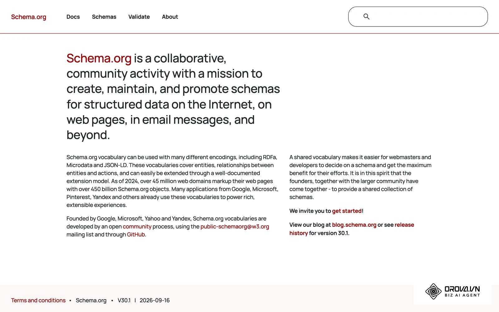 Schema.org provides the foundational vocabulary experts use to structure data for AI engines and rich search results.