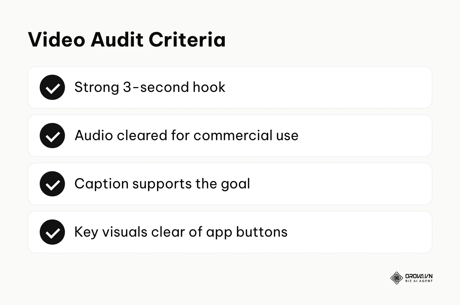 Checklist of essential criteria to verify before boosting an organic video.
